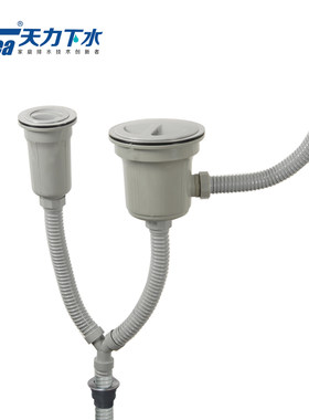 厨房水槽下水器洗菜盆配件双槽日韩式防臭大提笼114 185mm套装