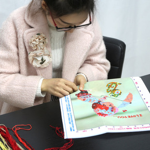 十字绣线绣新款小幅简单绣初学者新手卧室刺绣立体绣客厅卡通儿童