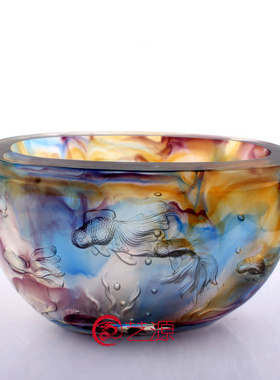 圆满摆件商务乔迁婚礼琉璃工艺品