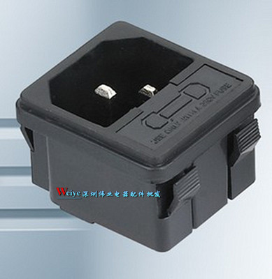 厂家直销三脚插座铜脚带保险电源公座10A 220V电源插座卡座AC座