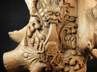 马狮麟沉香老顶神龙见首不见尾苍龙会所摆件 沉香根雕蟠龙戏珠