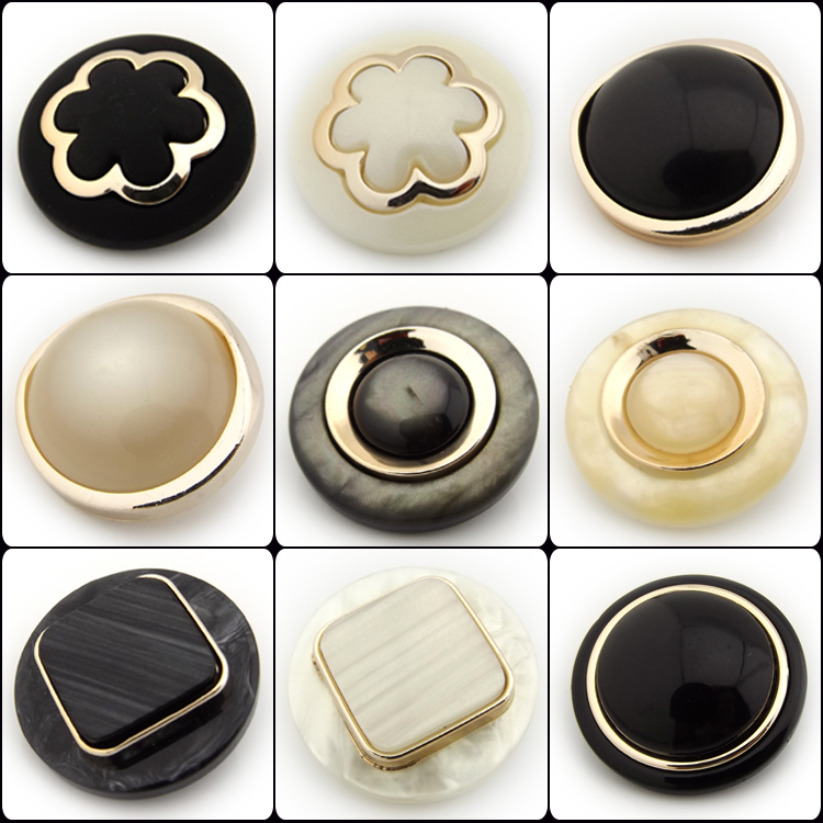 新款树脂钮扣高脚白色黑色米色