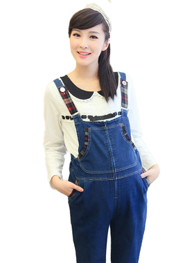 慈颜 孕妇牛仔背带裤 春秋孕妇裤子长裤 孕妇托腹裤SMRJ2031