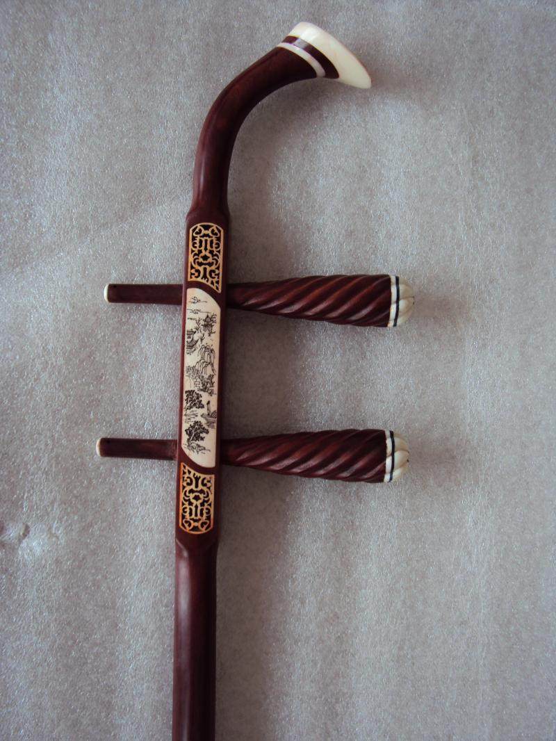 紫檀琴杆花鼓大筒扁圆工艺二胡