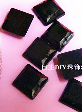 diy正方形饰品黑色手缝钻