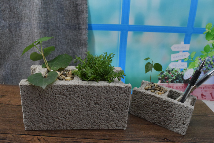 欧式精美空心砖复古水泥粗陶瓷 多肉花盆植物盆栽微景观拼盆组合