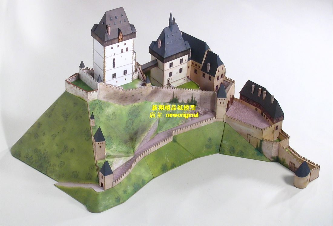 f 卡尔斯特因城堡建筑场景沙盘模型