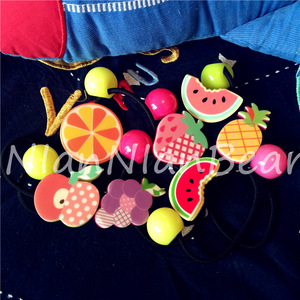 NIanNIanBear！日单夏日水果西瓜葡萄苹果草莓亚克力发圈发饰