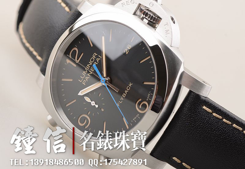 已售出【98新】沛纳海最新款PAM00524飞返计时日历自动机械皮带