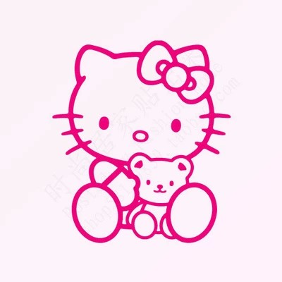 kitty猫头像大全,kitty猫头像图片大全 可爱 kitty猫墙贴 儿童房卧室家居店铺装饰玻璃贴