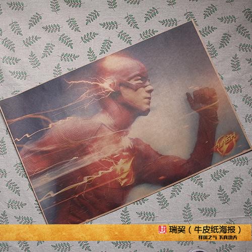 闪电侠海报The Flash DC comics heros动漫英雄人物装饰画复古