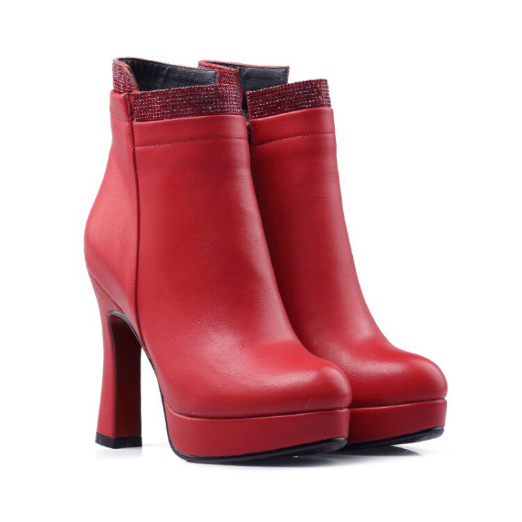 秋冬女鞋子棕色女靴子红色靴子婚鞋高跟短靴小码靴子大码女靴 WQL在类目 女鞋, 靴子中 - 来自Buy2taobao.com提供专业的淘宝代购服务