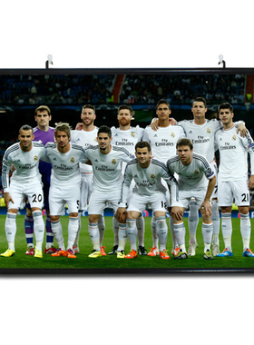 世界杯葡萄牙球星全家福C罗纳尔多皇马酒吧挂轴画有框画海报壁画