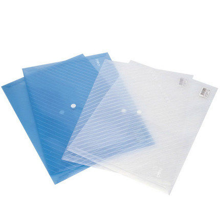 得力透明文件套彩色办公用品