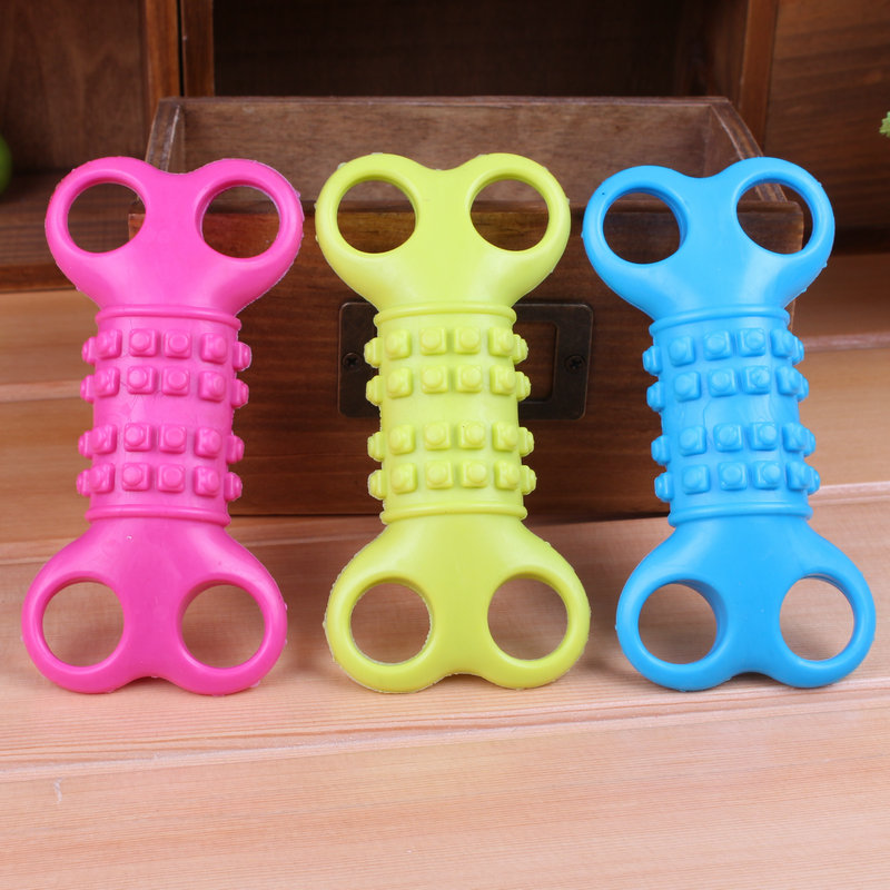 宠物用品玩具 橡胶TPR玩具 四孔骨头型 环保耐咬健齿泰迪