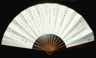 毛笔题字文玩折扇中国风扇子定制书法扇子折扇 侠客行红木宣纸扇