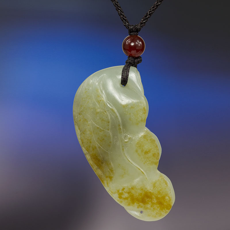 钰达和田玉福豆项坠 四季平安吊坠 籽料籽玉挂坠 四季豆挂件 bt3