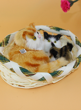 仿真猫猫咪动物工艺品仿生会叫