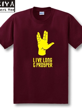 星际迷航 Star Trek 史波克 Spock 短袖T恤 生活大爆炸 谢耳朵T恤