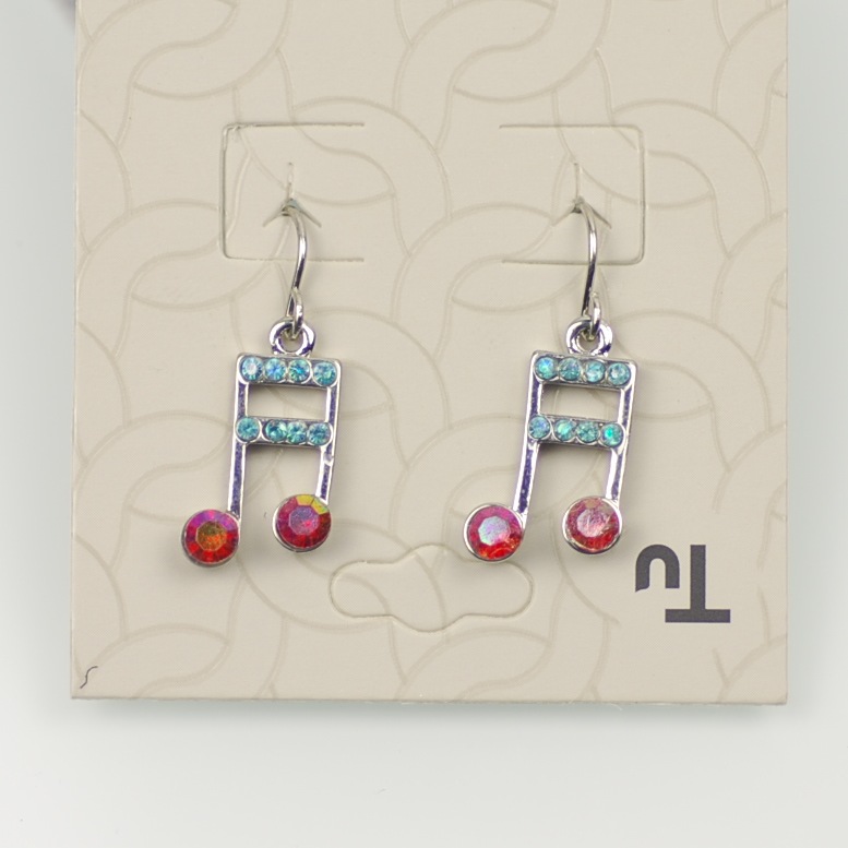 音乐符号可爱韩版满钻小耳环圣诞外贸女耳坠耳饰日韩小巧满钻耳洞