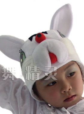 新款舞台演出道具儿童动物卡通亲子表演头饰白猫蓝猫黑猫造型帽子