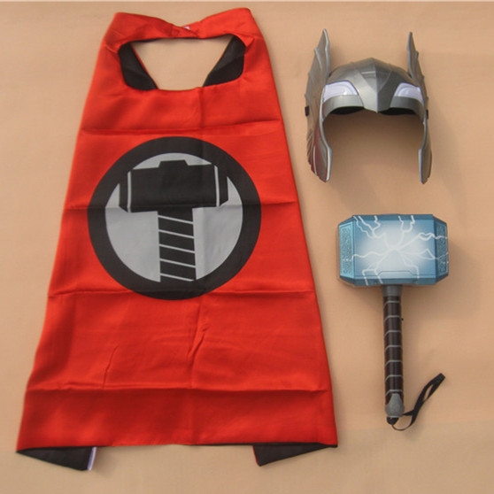 复仇者联盟2雷神之锤托尔发光面具披风美国队长服装盾牌眼罩表演
