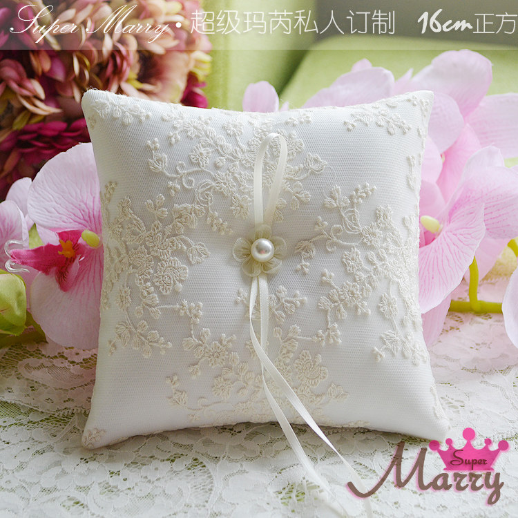 欧式新娘结婚戒枕 精致森系绣花戒指托 婚礼戒枕 ringpillow