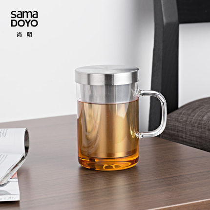 SAMADOYO/尚明 玻璃茶杯泡茶壶耐高温加厚高硼硅办公杯S050包邮