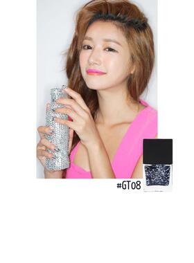 现货韩国正品STYLENANDA 3CE指甲油无毒彩色亮片金属色GT08