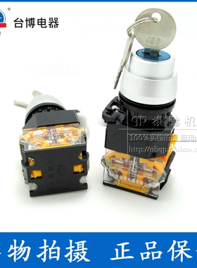 天博按钮 按钮开关 LAY39C-11Y2  二位置钥匙钮开关 台博电器