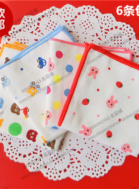 新款婴儿口水巾宝宝喂奶巾纯棉纱布洗脸幼儿园儿童方巾手绢手帕