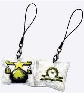 钥匙扣手机链双面绣十字绣挂件十二星座之天秤座