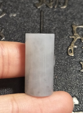 直径10.5mm新疆和田玉 青花籽料 勒子珠 顶珠 腰珠 桶珠 挂坠 68#