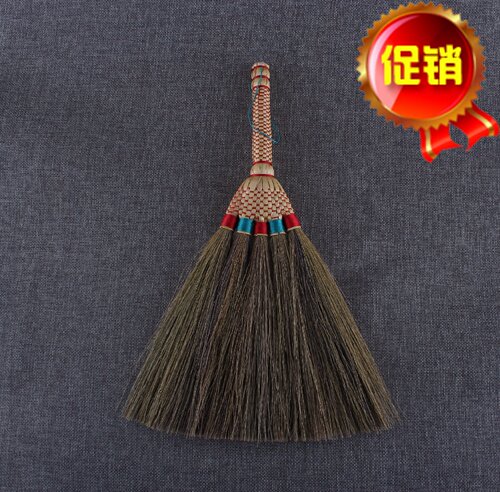 未染色纯天然芒草亚麻棕植物手工艺老式笤帚小扫把茶具刷子博古架