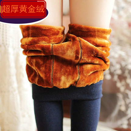 超厚黄金甲加绒加厚打底裤冬款女外穿七彩棉裤高腰无缝保暖一体裤