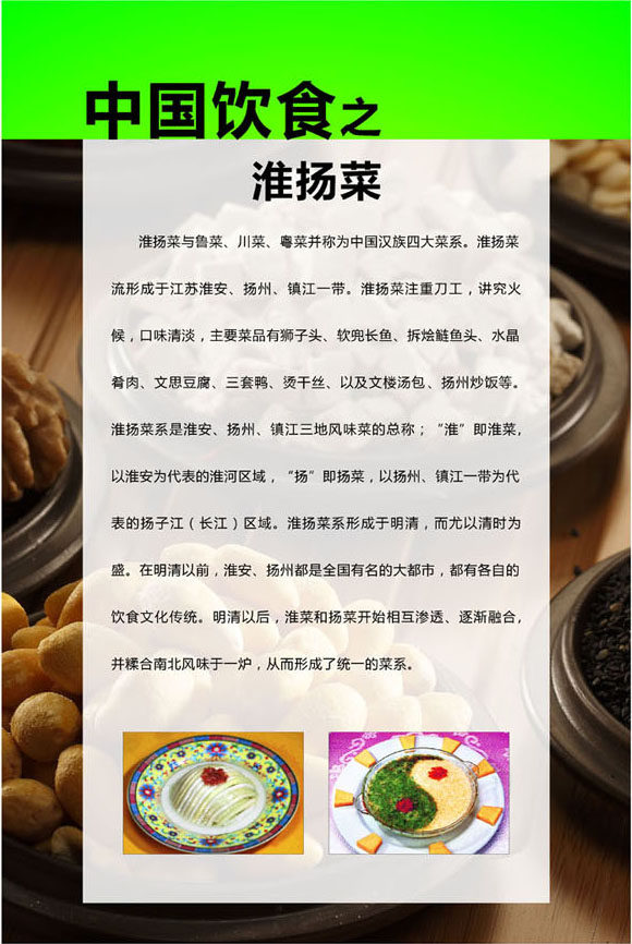 714海报印制展板写真喷绘贴纸257四大菜系中国饮食文化之淮扬菜