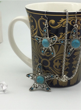 绿松石民族风海边毛衣链