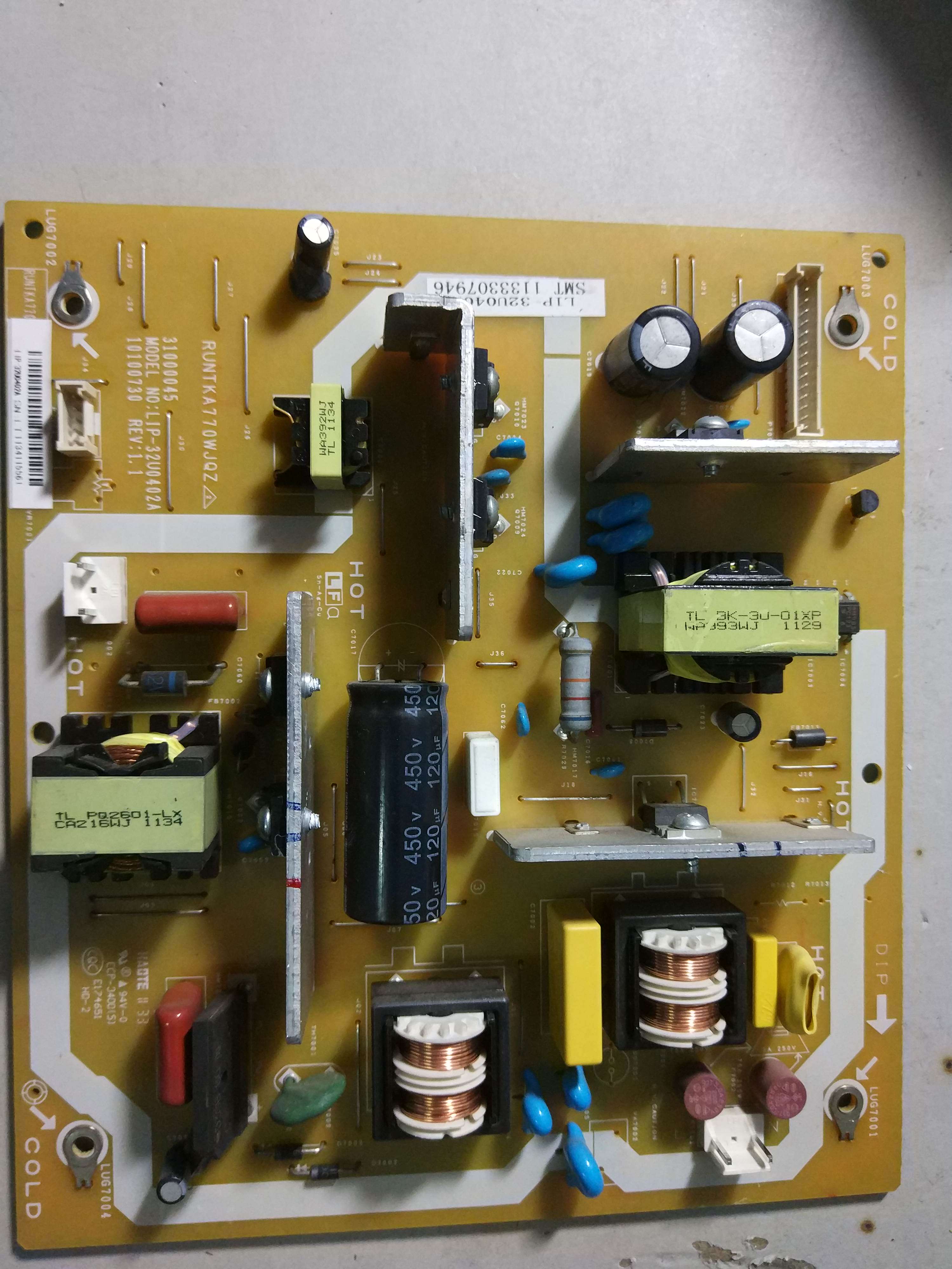 原装夏普LCD-32GE220A 32Z120A电源板RUNTKA770WJQZ LIP-32U0402A