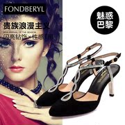 Feibolierxia sheep sexy rhinestone t-suede high heel Sandals Women FB51111464