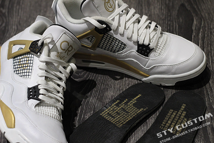STY custom定制 air jordan 4 白金皇马 C罗 CR7纪念 球队主题