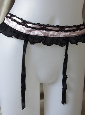 KM特价外贸内衣 （超值高品质原单吊袜带 淡金黄色淡粉红色款）