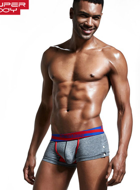 特价SUPERBODY潮男侧扣性感短裤U凸内裤平角裤男青年透气两件包邮