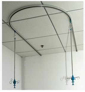 医院U型输液架轨道L窗帘隔帘导轨病房吊轨直型铝合金滑道吊瓶架子