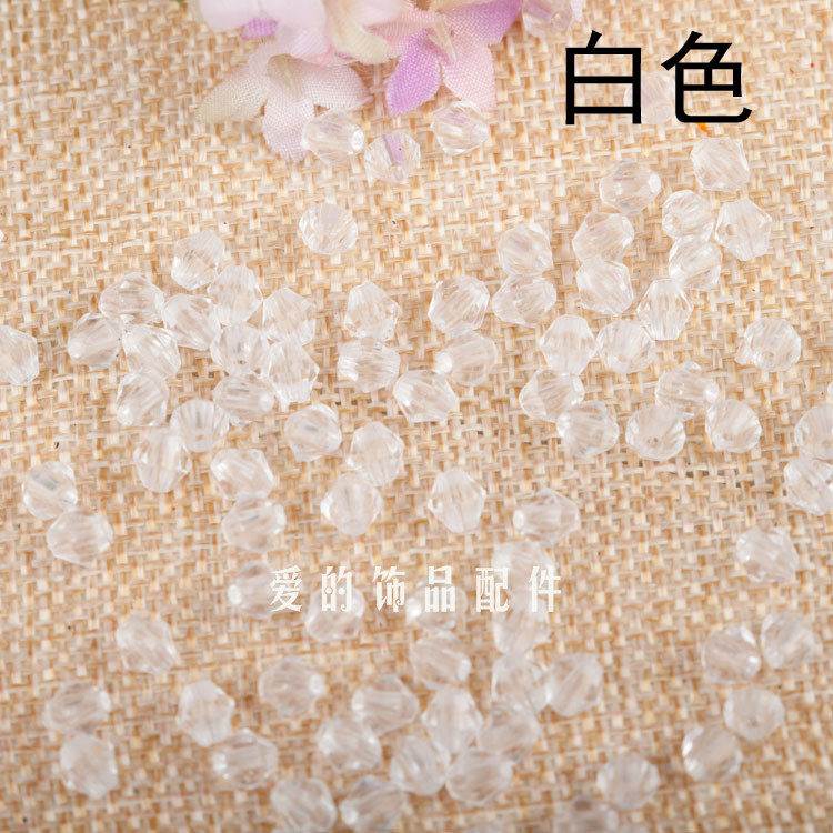 4mm透明尖珠串珠亚克力菱形散珠仿水晶钻石材料挂链挂件穿线穿珠