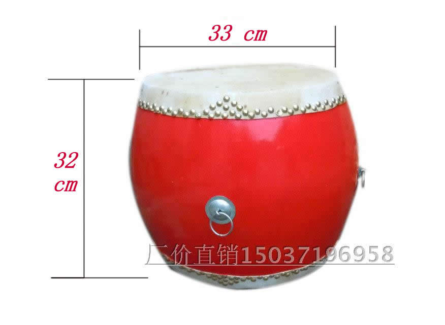 厂家直销10寸/堂鼓/红鼓/小鼓33CM*32CM 送鼓槌民族鼓大鼓扁鼓