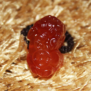 保真红玛瑙 天然红玛瑙貔貅戒指 天然红玛瑙指环 红玛瑙皮丘戒面