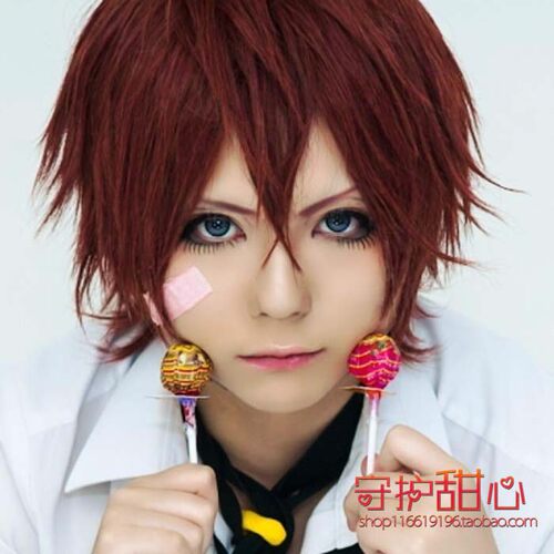 包邮甜心家棕色反翘短发 [ZONE-00零之地带] 九净三郎cosplay假发
