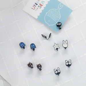 迷你卡通耳环耳夹