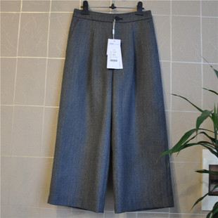 阔腿裤 HSG1501鸿思格新品 百搭垂顺八分羊毛中高腰直筒裤