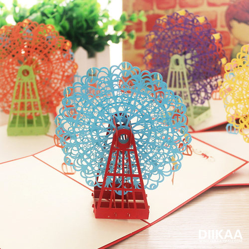 3d立体贺卡摩天轮手工礼物品